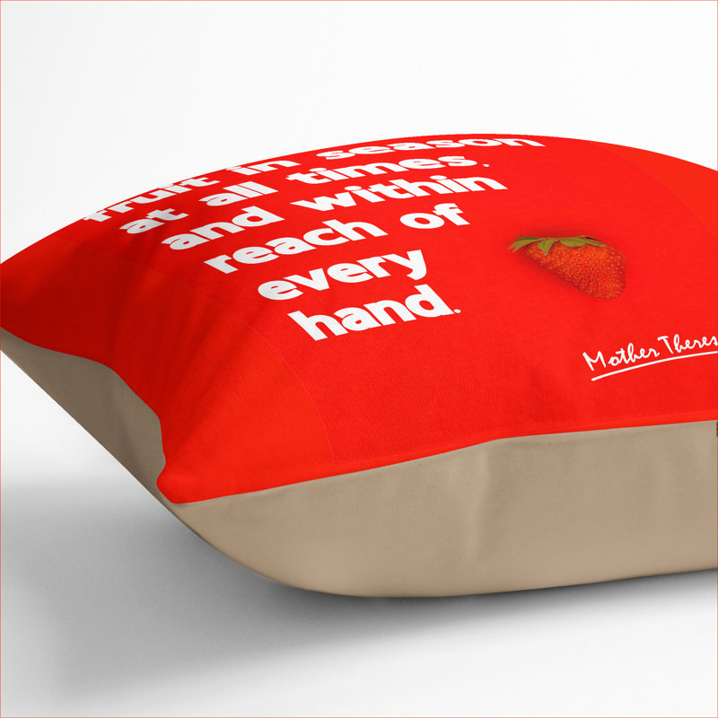Love Is A Fruit Typography Square Throw Cushion, Stone, 55cm H x 55cm W x 20cm D