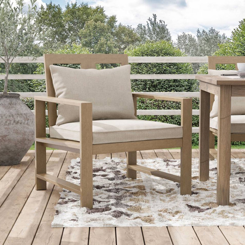 Fauteuil contemporain l 24,4 po (2 / RTC), naturel / beige
