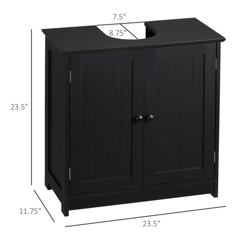 Armoire de rangement à piédestal, sous-lavabo, meuble-lavabo de salle de bain avec U et tablette interne réglable