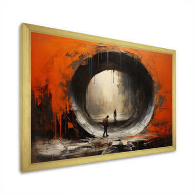 Tunnel orange avec portail abstrait I
