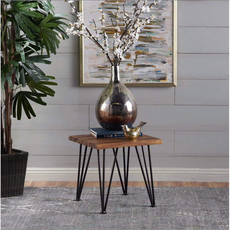 Table d'appoint en bois et métal Zion