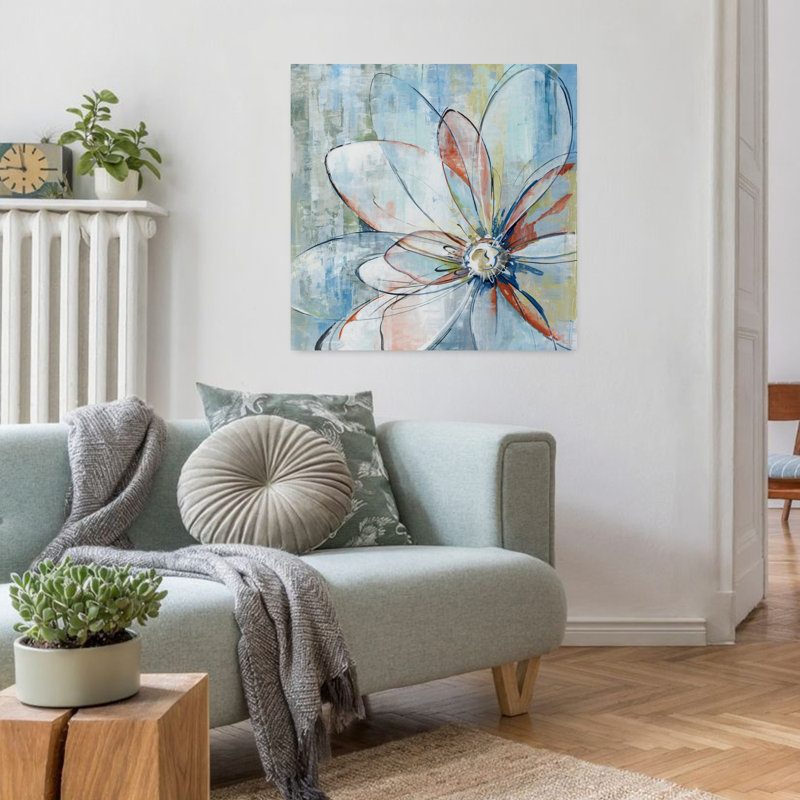 Art floral contemporain, H 32 po x l 32 po