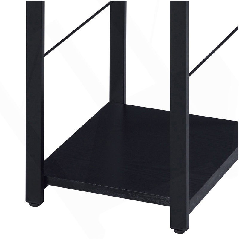 Bureau d'écriture rectangulaire noir à 2 tablettes, Noir