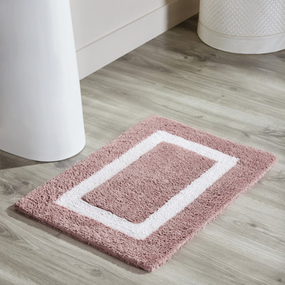 Widman 100% Cotton Tufted Reversible Bath Rug Super Absorbent, Machine Washable Bathroom Rug