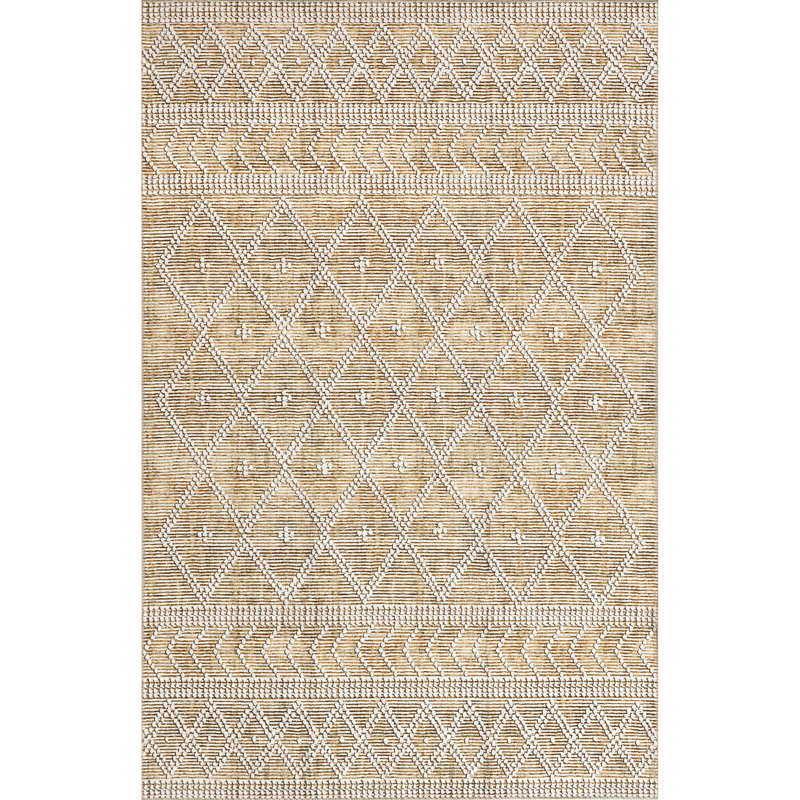 Úna Lattice SplashGuard Machine Washable Area Rug, Rectangle 5' x 8'