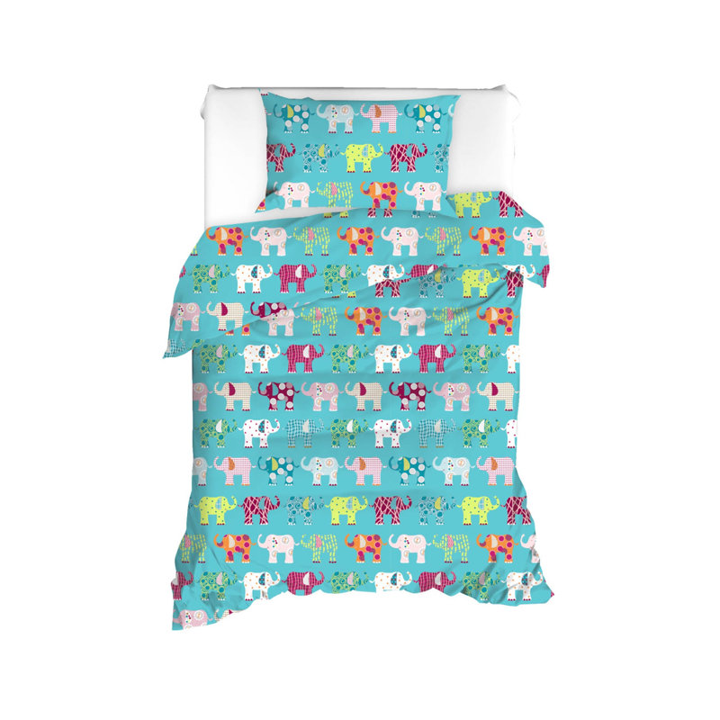 Ensemble de housse de couette 100% coton Belpre, Housse de couette simple + 1 taie d'oreiller 31 po