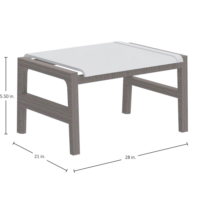 Seashore Outdoor Ottoman, Slate Gray