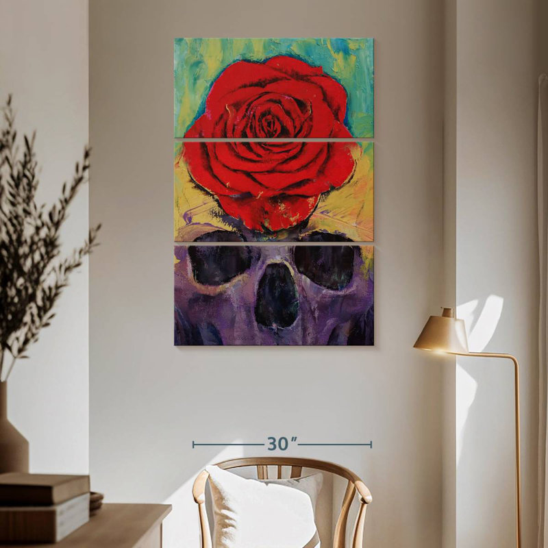 Hitzel Skull Rose, 65" H x 42" W