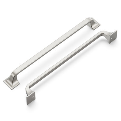 Forge Collection Handle Pull - 8-13/16" Center to Center Cabinet Pull Satin Nickel - Farmhouse Hardware for Drawers & Cabinets (Set of 1)