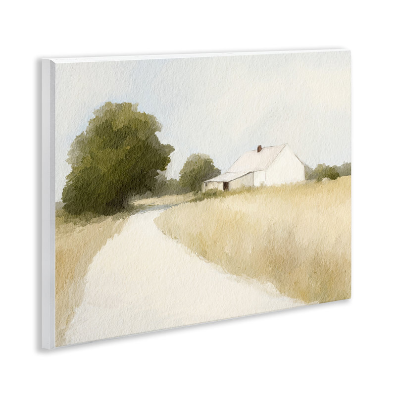 Plaque murale blanche «Farmhouse Path Tranquility», par Leah Straatsma