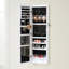 Armoire à bijoux à miroir 47 po à DEL, organisateur de bijoux mural ou à porte, grand rangement verrouillable pour cosmétiques de grande capacité