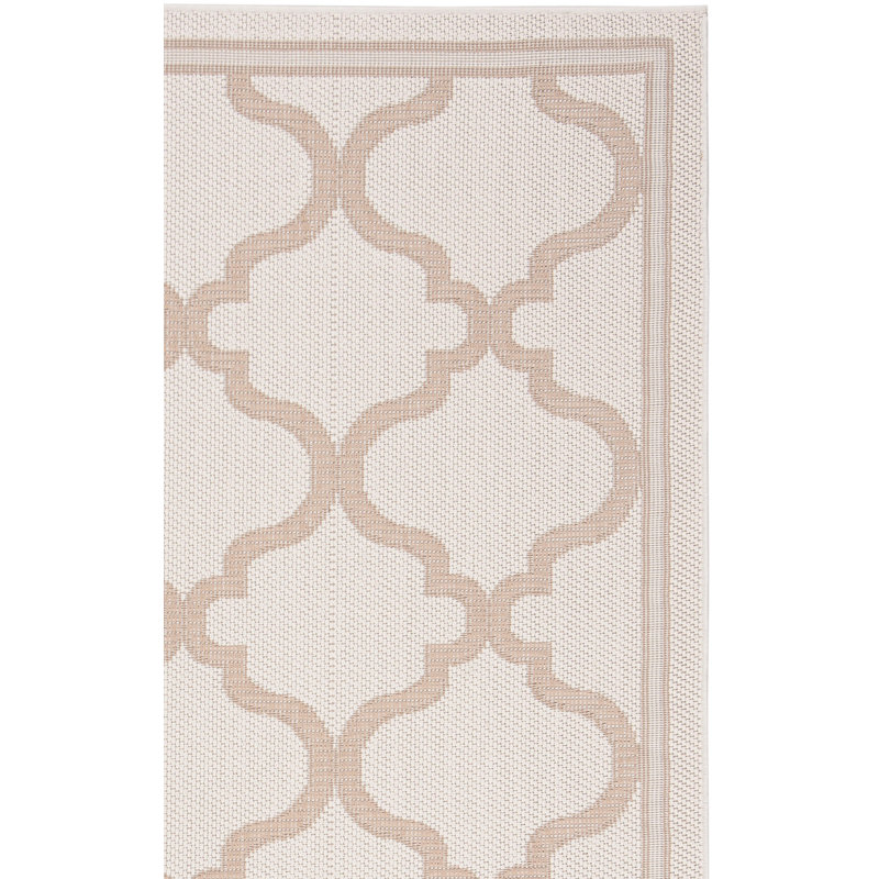 Murielle Geometric Beige/Ivory Area Rug, Square 5'3"