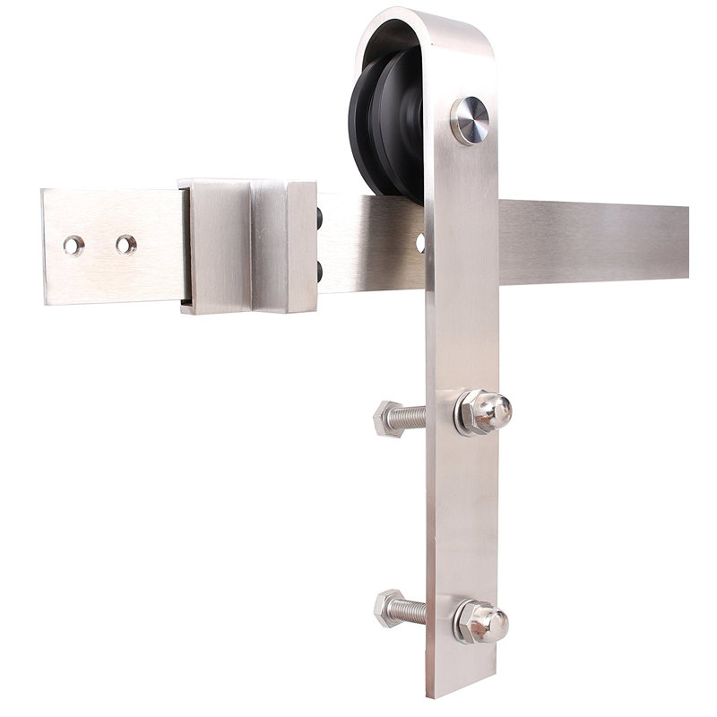 Stainless Steel Wood Single Door Barn Door Hardware Kit Standard Single