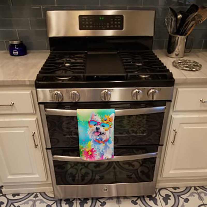 Westie Hippie Dawg Kitchen Towel