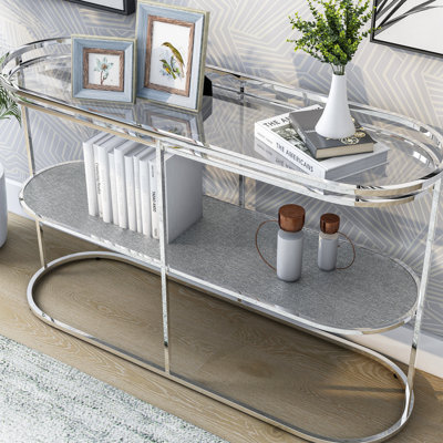 Arlayne 48'' Glass Top Console Table