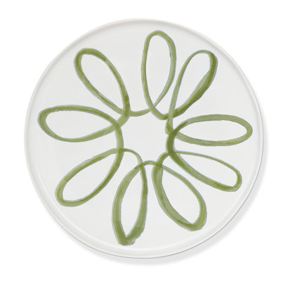 Hartley Service Charger Plate - White/Green - 12.6"