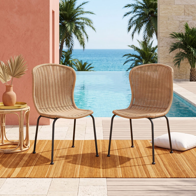 Chaises d'extérieur en osier tissé à la main toutes saisons
