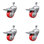 3.5 Inch Polyurethane Swivel ½ Inch Stem Caster Set with Total Lock Brake
