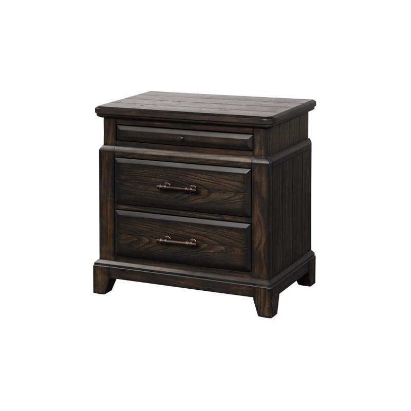 Table de chevet colorée à 2 tiroirs avec plateau en bois massif et plateau de 69,5 lb