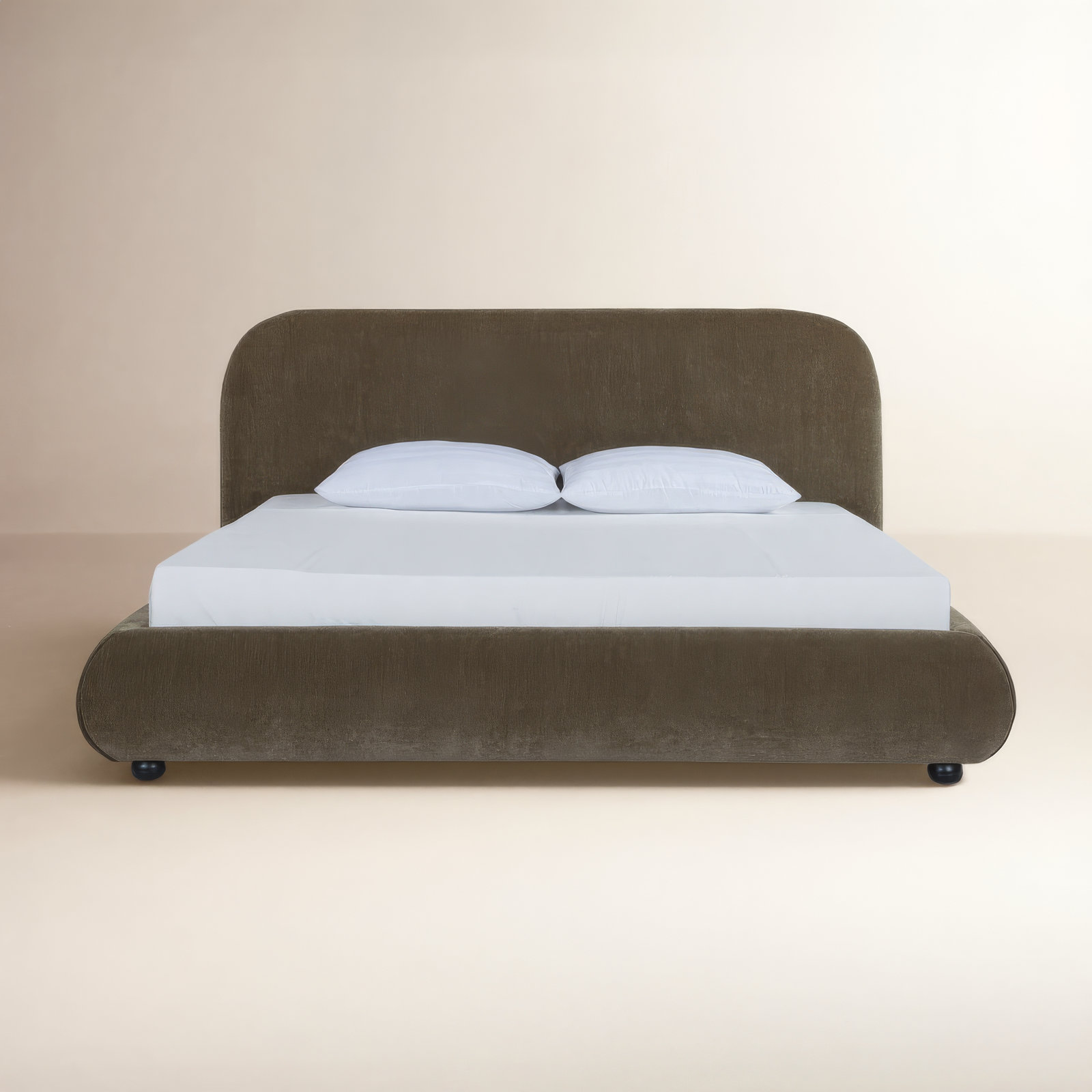Reggie Upholstered Platform Bed, King, Olive Green Performance Chenille