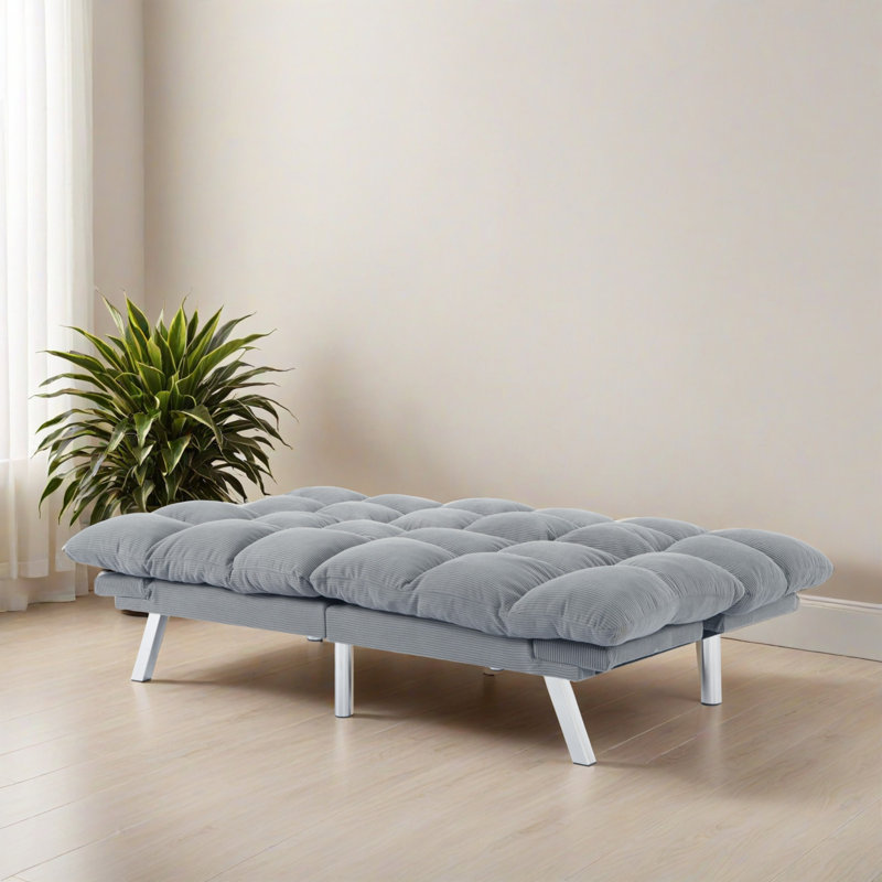 Canapé-lit futon convertible 67,31 po avec accoudoirs ajustables, causeuse pour salon, chambre à coucher, studio, appartement, dortoir, bureau à domicile, petit espace