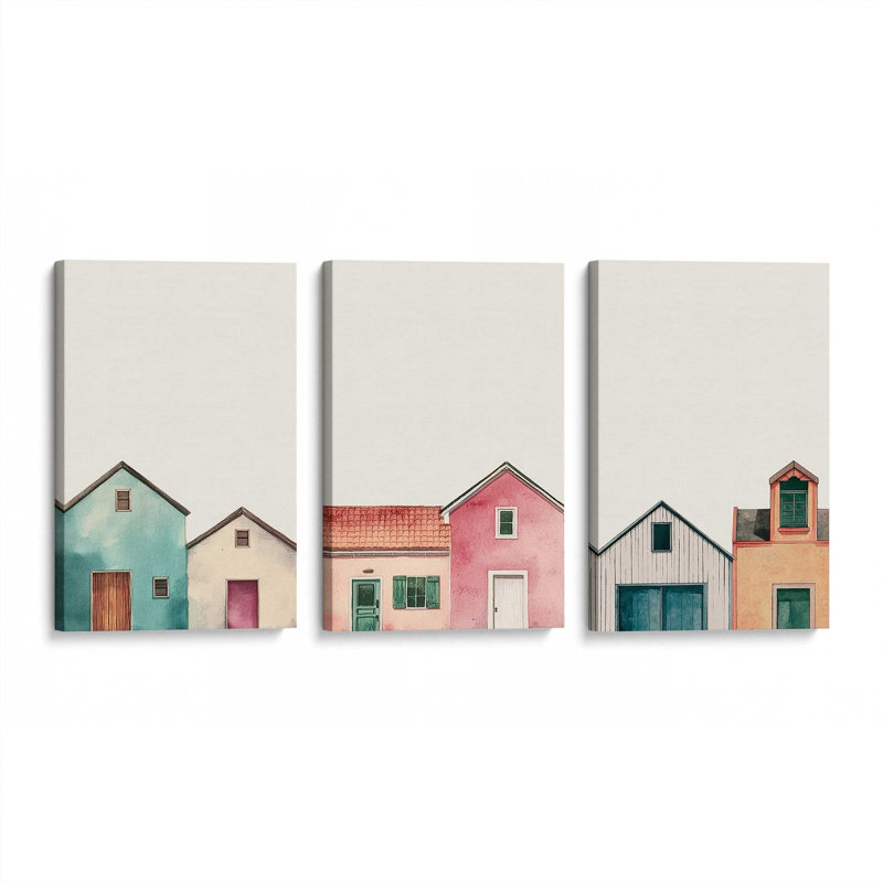 Ensemble de 3 impressions rustiques, Toile tendue, 30 po x 20 po