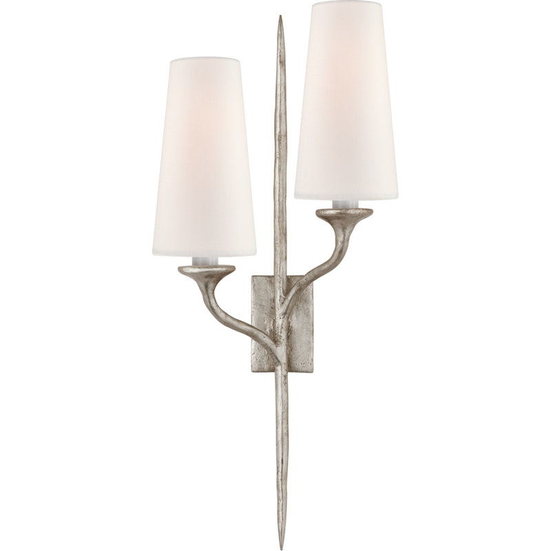 Julie Neill Iberia Double Right Sconce, Burnished Silver Leaf