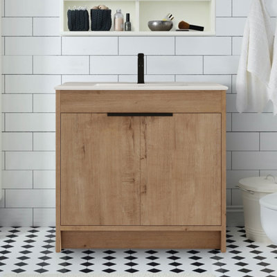 35.9'' Single Bathroom Vanity with Ceramic Top