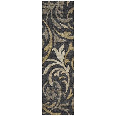 Washable Floral Indoor / Outdoor Rug