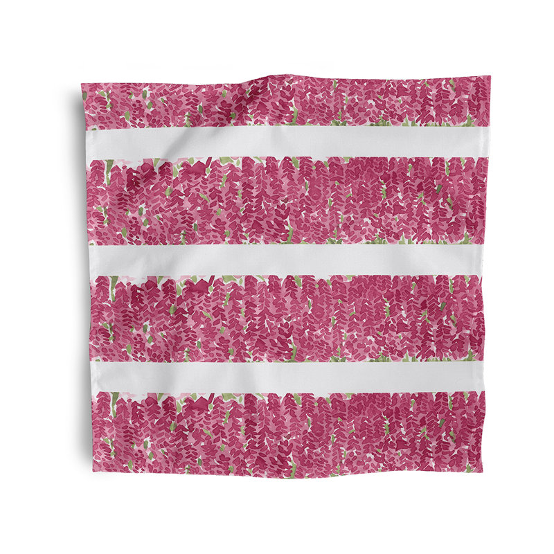 Lonston Polyester Striped Square Napkin, Pink