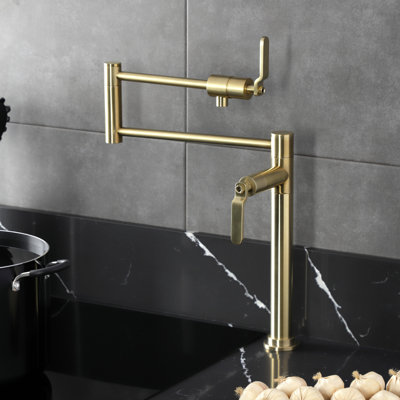 Kingston Brass Whitaker Two-Handle 1-Hole Deck Mount Pot Filler Faucet