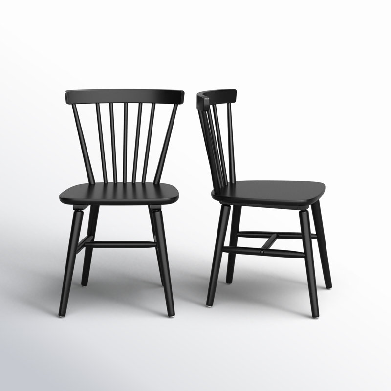 Chaise en bois massif Antoya, Noir