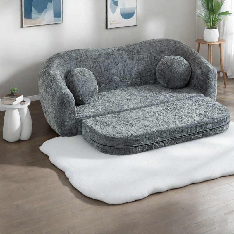 Compression Convertible Sofas, 86 Inch Chenille Modern Home Recliner