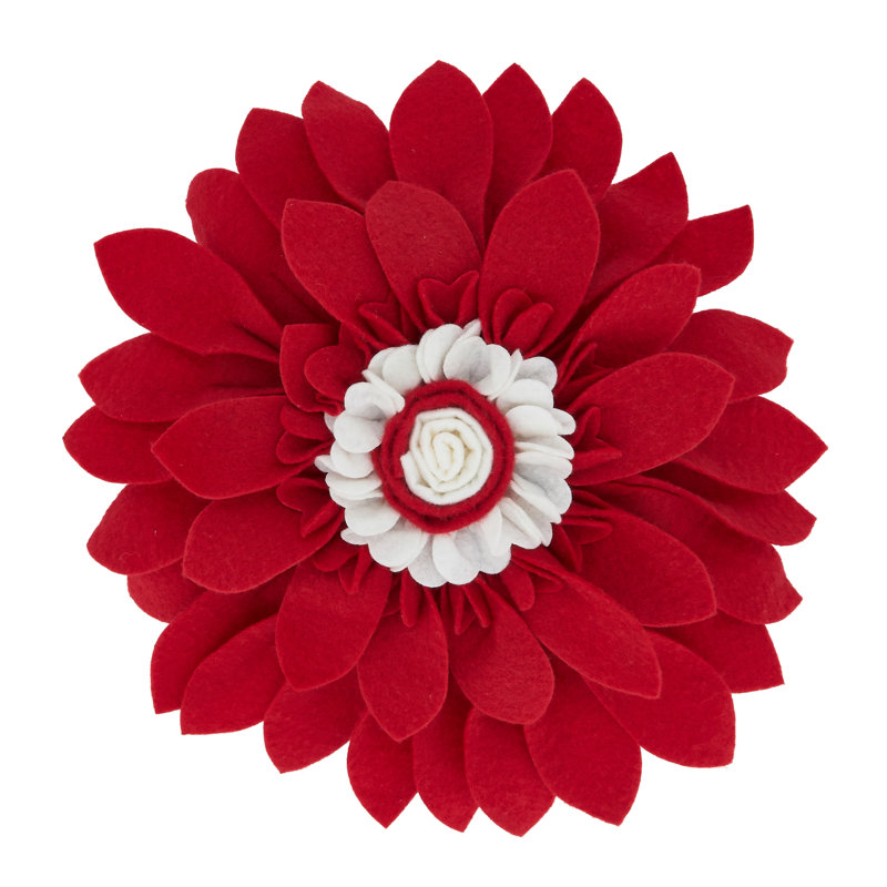 Housse et insert de coussin décoratif Fleur De Jardin, Rouge