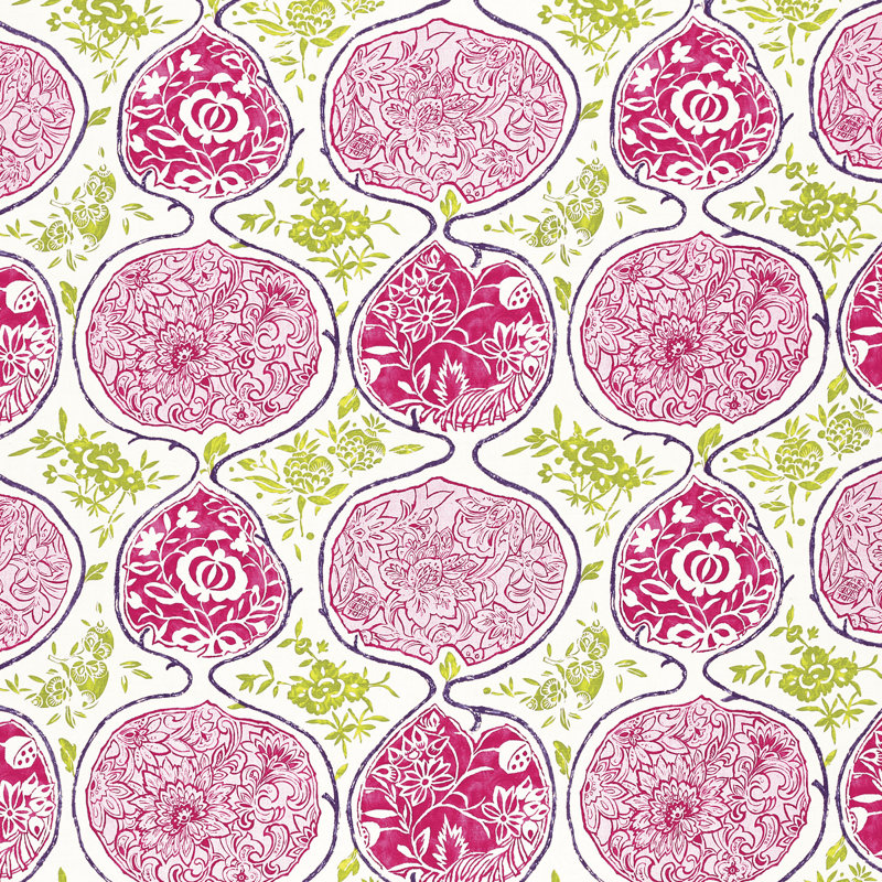Katsugi Fabric, Fuchsia/Chartreuse