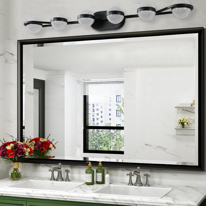 6 lumières de salle de bain, noir, moderne simple, écoénergétique et brouillard, pour la salle de bain, armoires à miroir, salle d'eau, lumières de chambre à coucher - ampoules à DEL, brouillard, économie, salon