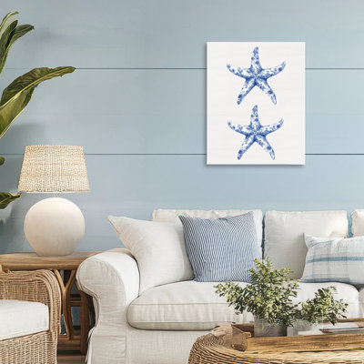 Toile rétro étoile de mer en toile, design par lettré et doublé