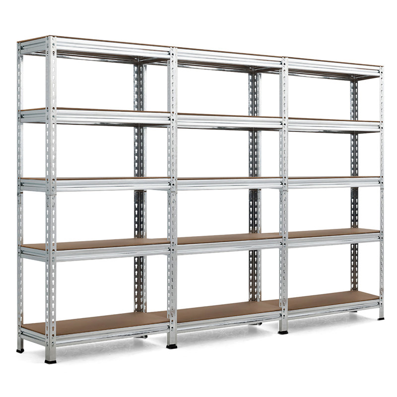 Tablettes de rangement Newquay, Brun / Argenté, H 60 po x l 90 po x P 12 po