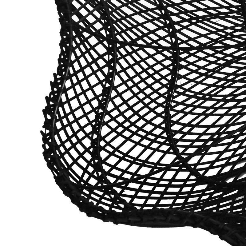 Luminaire suspendu moderne en rotin noir tissé, 19.69" H X 23.62" W X 23.62" D