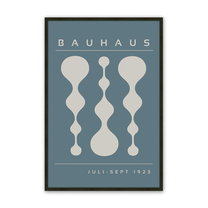 Strom Blue Retro Bauhaus, affiche II, Noir satiné, H 15 po x l 12 po