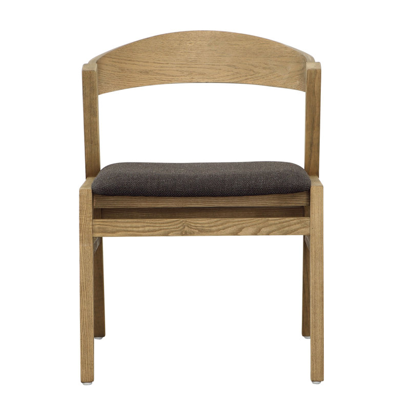 Ilaria Linen Blend Upholstered Dining Chair, Charcoal, Natural