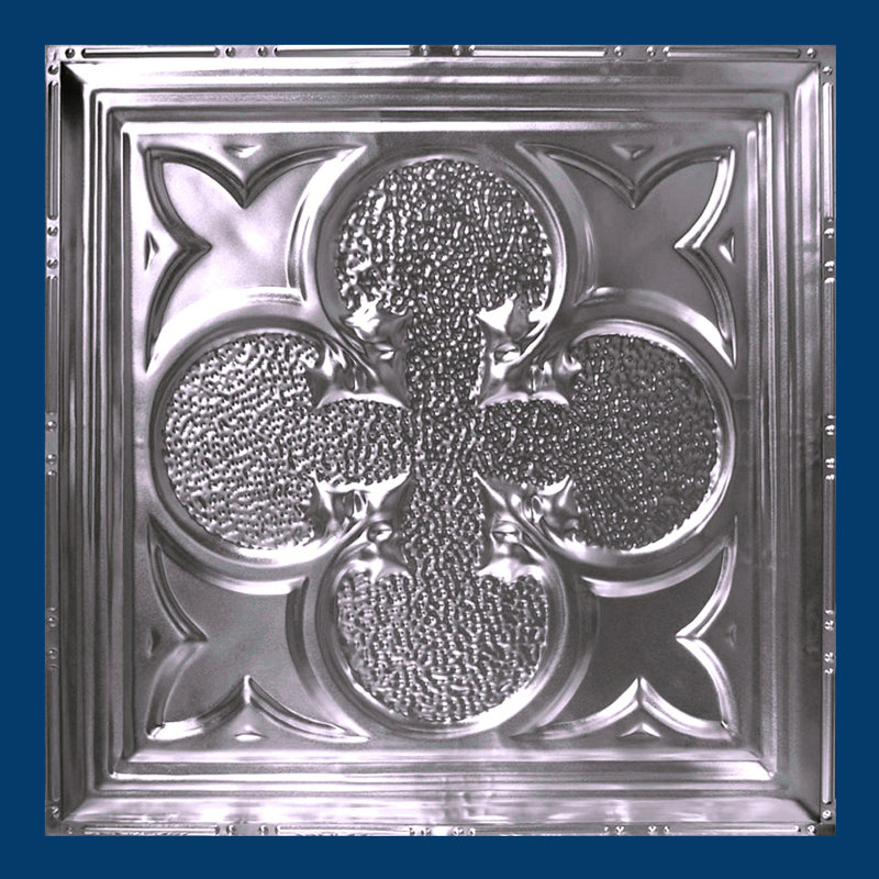 Carreau de plafond en métal argenté 2 pi x 2 pi
