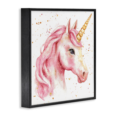 Licorne rose avec éclaboussures de peinture, estampe numérique, design by Creative Studio