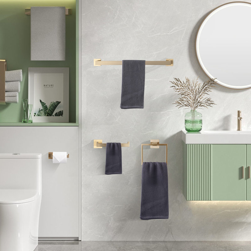 9 - Piece Bathroom Hardware Set, Brushed Gold