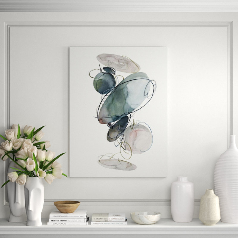 Oval Orbit II Painting by Sara Brown, 40" H x 30" W x 1.5" D, Image Brush Gel