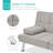 Latsia Modern Linen Convertible Futon Sofa Bed w/ Removable Armrests, Metal Legs, Cupholders-1543814899