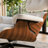 Mid Century Modern Lounge Chair with Ottoman, Leather Accent Chair, Solid Wood Frame, Heavy-Duty Aluminum Alloy Base, Reclining Reading Chair for Living Room, Office or Bedroom-1417463867