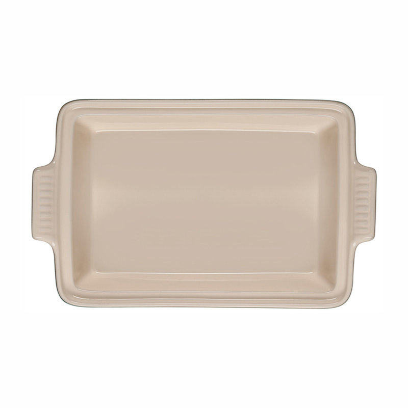 Le Creuset Stoneware Olive Branch Collection Covered Rectangualr with Embossed Lid, Artichaut