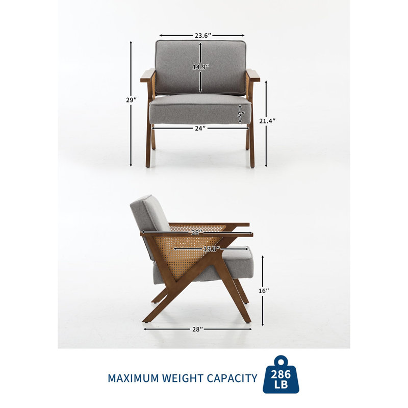 Upholstered Accent Chair, Gray 