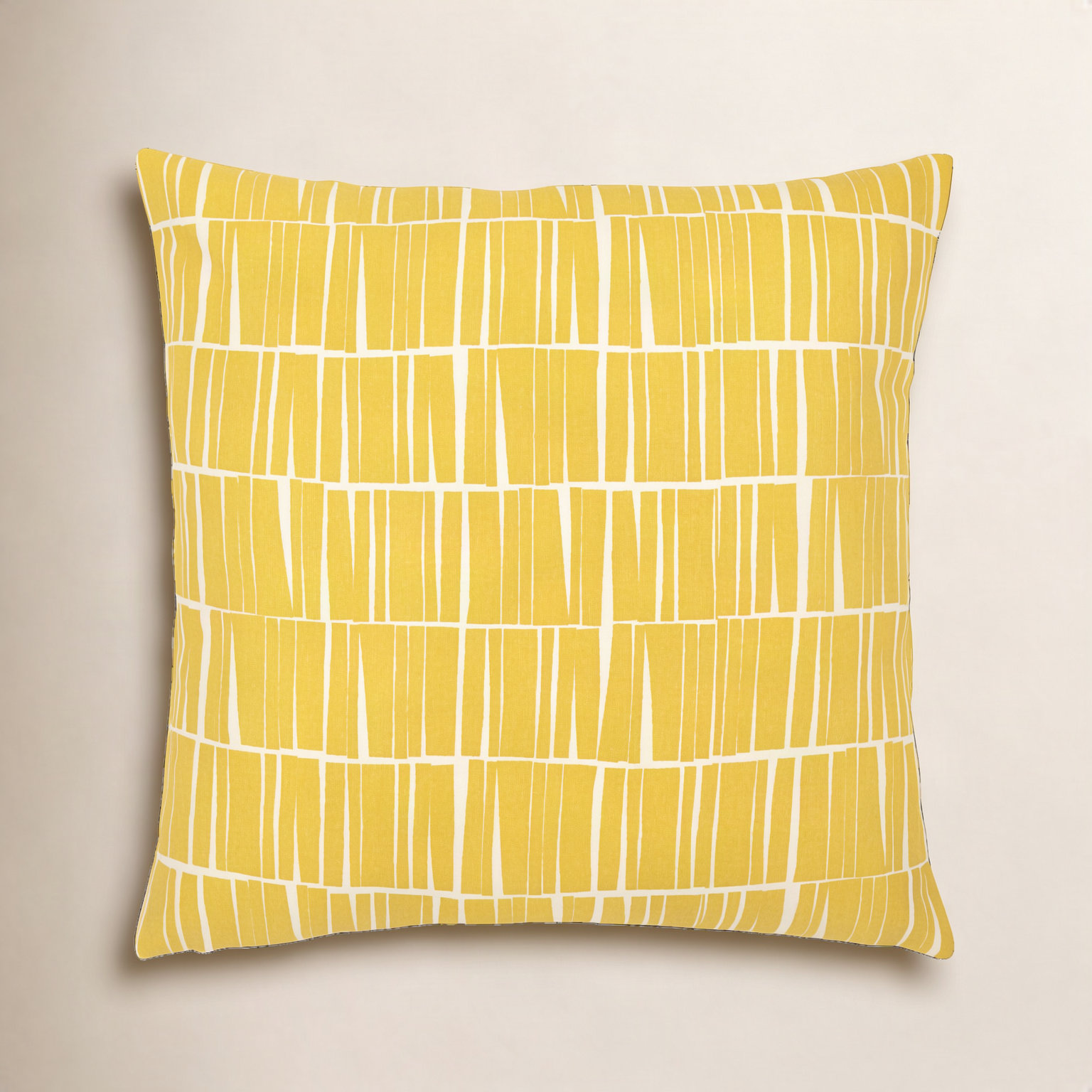 Barrone Cotton Throw Pillow, 20" x 20", Mustard/Beige